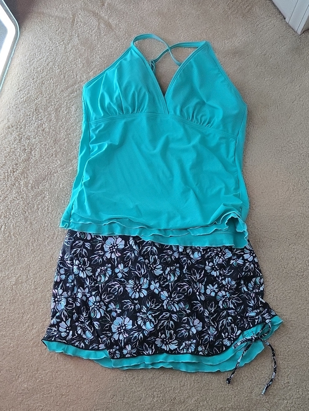 New No Tags Tankini Swimsuit With Skirted Bottom